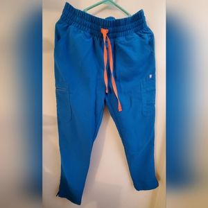 Figs High Waisted Yola Skinny Scrub Pants Alps Blue, small